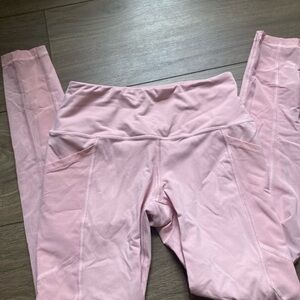 Victoria's Secret Light Pink Knockout High-Waist pocket Leggings sheer leg S